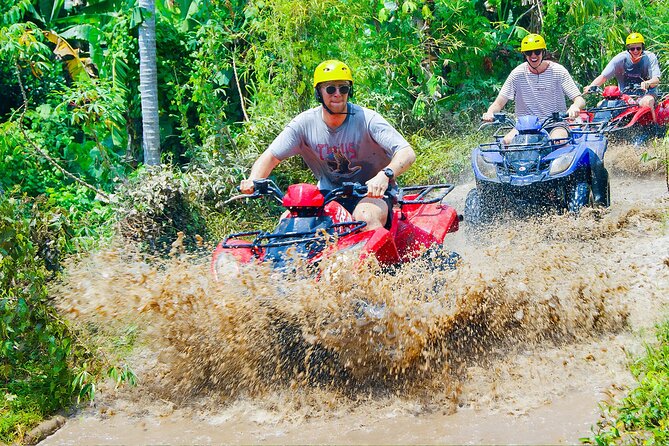 Bali ATV Quad Adventure Ubud Monkey Forest and Waterfall - Private pickup and comfort: AC car, showers, and bottled water