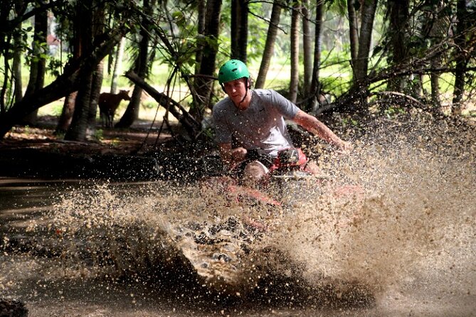 Bali ATV Ride Ubud Waterfall, Ricefield,River,Barong Cave, Lunch - Safety gear and guide help: how they keep beginners comfortable