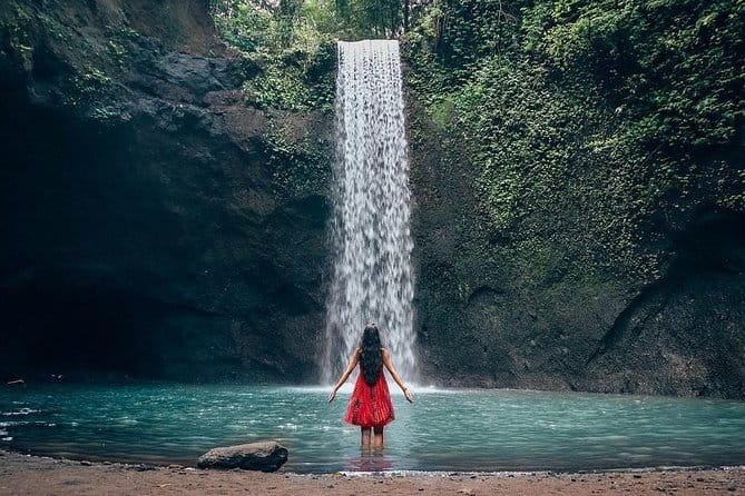 Bali Lempuyang Temple, Waterfall with Rice Terrace Tour - Lereng Agung swing photos with Mount Agung in the frame