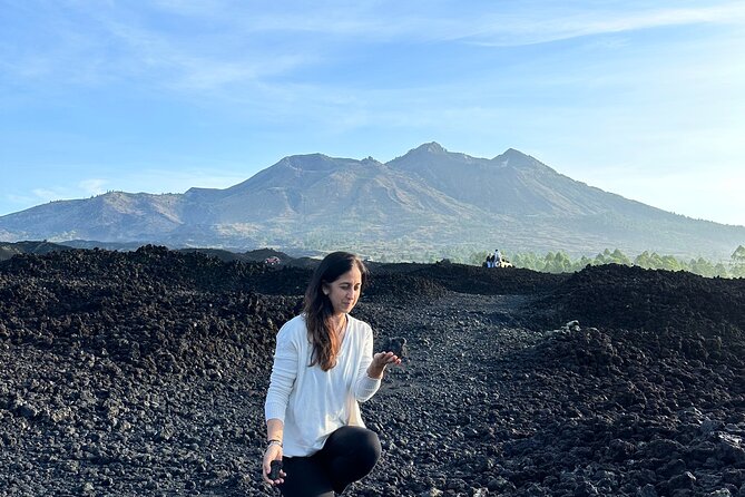 Batur Volcano Sunrise Jeep - After sunrise: black lava fields and a second look at the volcano
