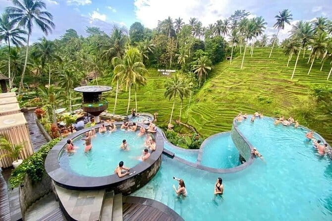 CRETYA UBUD Infinity Pool+ ATV RIDE with Gorilla Cave +lunch. - Stop 1 at Cretya Ubud: infinity pool time, rice views, and a free drink