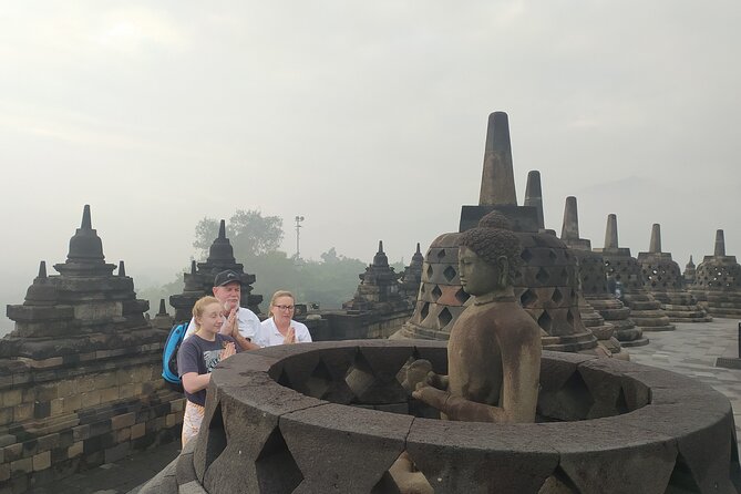 From Semarang port: Borobudur Temple excursion - Cruise Ship Traveler - Stop 2: Candi Mendut, older than Borobudur and still a working temple