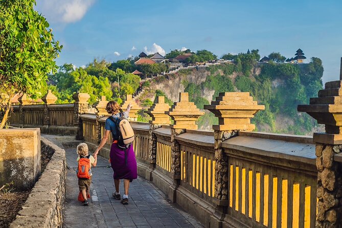 Private Tour Uluwatu Sunset Kecak Dance and Dinner at Jimbaran - Entering Uluwatu Temple: Cliff Views, Key Temple Setting, and Monkeys