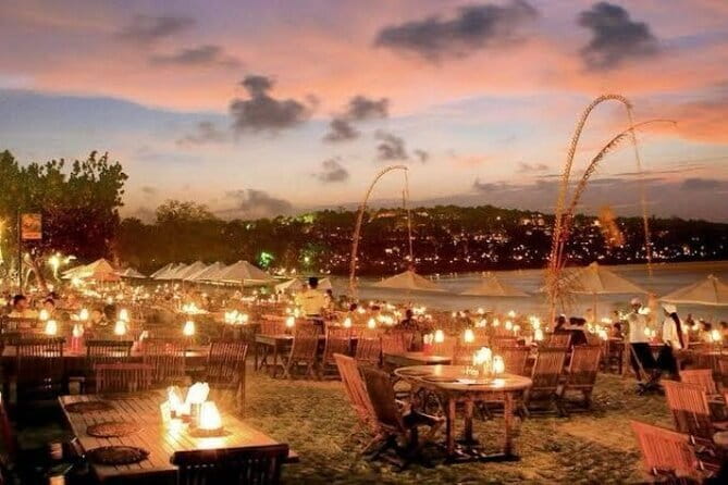 Romantic Seafood Dinner at Jimbaran Beach Bali include Sunset - Pickup and where you meet at Ganesha cafebay