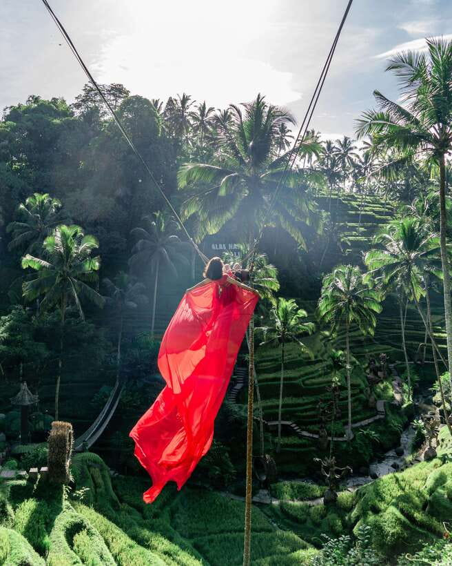 Ubud: Alas Harum Day-Pass, Swing, Sky Bike & Flying Fox - Exploring the Grounds: Rice Fields, Birdnest, Caves, and 200 Steps