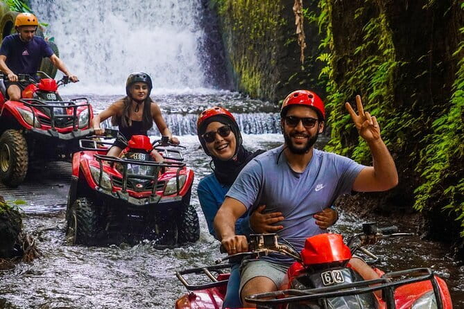 Ubud ATV Quad Bike Adventure with Lunch and Cretya Pool Access - Stop 1 at Alasan Adventure: briefing, gear, then the Gorilla Cave route