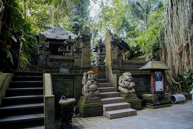 Ubud Small Group Tour: Monkey Forest, Tegalalang Rice Terraces and more - Sacred Monkey Forest Sanctuary: fun, photos, and a little monkey physics